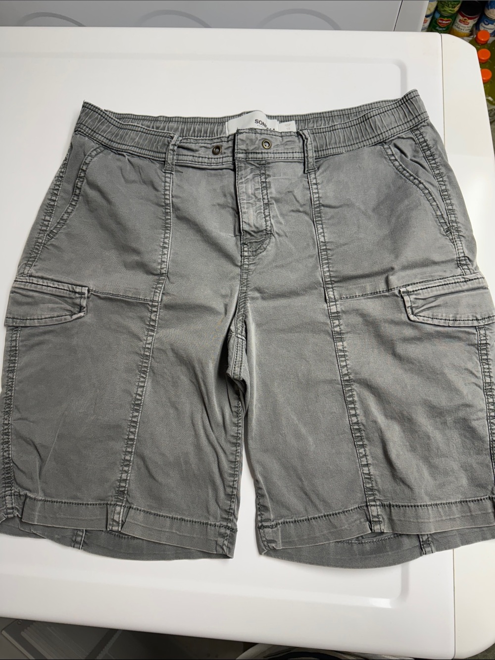 Women's Greenish/Gray Cargo Bermuda Shorts by Sonoma